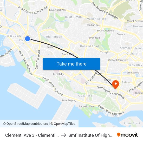 Clementi Ave 3 - Clementi Int (17009) to Smf Institute Of Higher Learning map