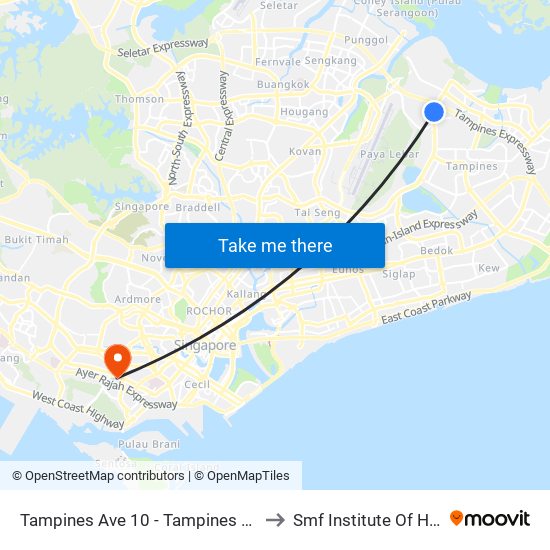 Tampines Ave 10 - Tampines Wafer Fab Pk (75351) to Smf Institute Of Higher Learning map