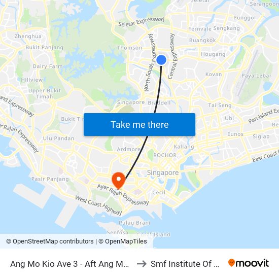 Ang Mo Kio Ave 3 - Aft Ang Mo Kio Stn Exit A (54261) to Smf Institute Of Higher Learning map