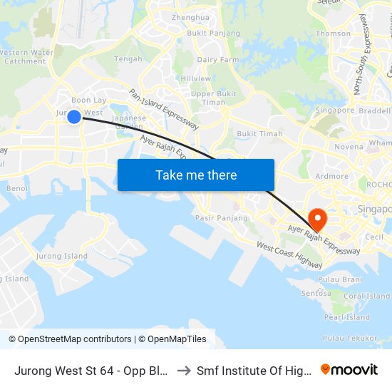 Jurong West St 64 - Opp Blk 662c (22499) to Smf Institute Of Higher Learning map