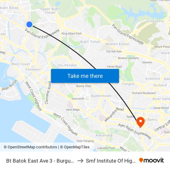 Bt Batok East Ave 3 - Burgundy Hill (42319) to Smf Institute Of Higher Learning map