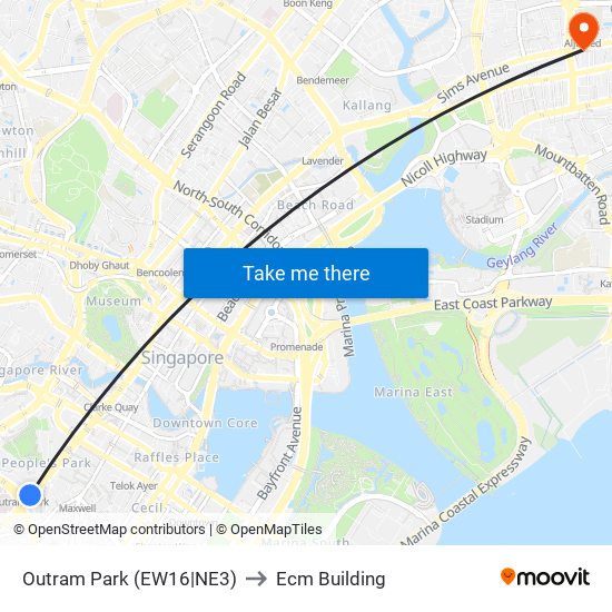 Outram Park (EW16|NE3) to Ecm Building map