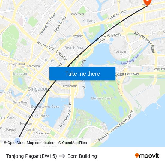 Tanjong Pagar (EW15) to Ecm Building map