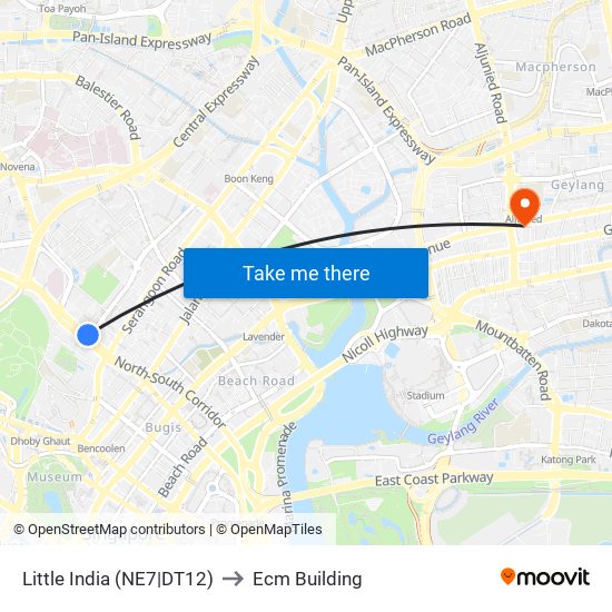 Little India (NE7|DT12) to Ecm Building map