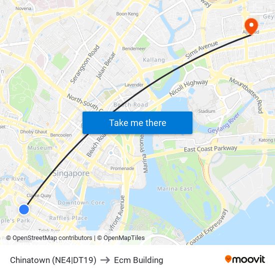 Chinatown (NE4|DT19) to Ecm Building map