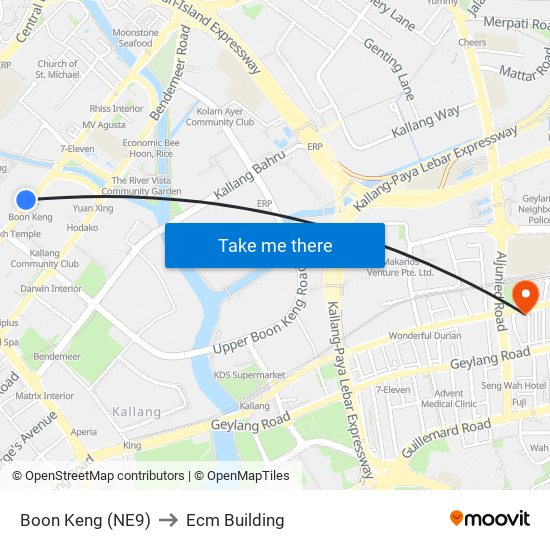 Boon Keng (NE9) to Ecm Building map