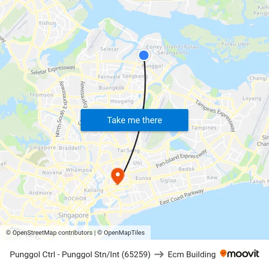 Punggol Ctrl - Punggol Stn/Int (65259) to Ecm Building map
