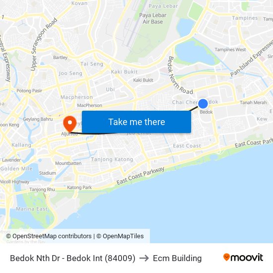 Bedok Nth Dr - Bedok Int (84009) to Ecm Building map