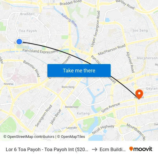Lor 6 Toa Payoh - Toa Payoh Int (52009) to Ecm Building map