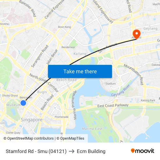 Stamford Rd - Smu (04121) to Ecm Building map