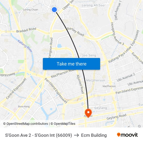 S'Goon Ave 2 - S'Goon Int (66009) to Ecm Building map