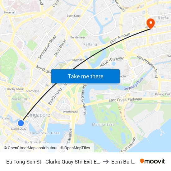 Eu Tong Sen St - Clarke Quay Stn Exit E (04222) to Ecm Building map