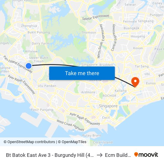 Bt Batok East Ave 3 - Burgundy Hill (42319) to Ecm Building map