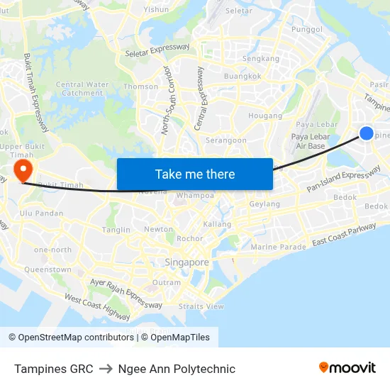 Tampines GRC to Ngee Ann Polytechnic map