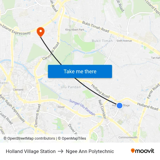 Holland Village Station to Ngee Ann Polytechnic map