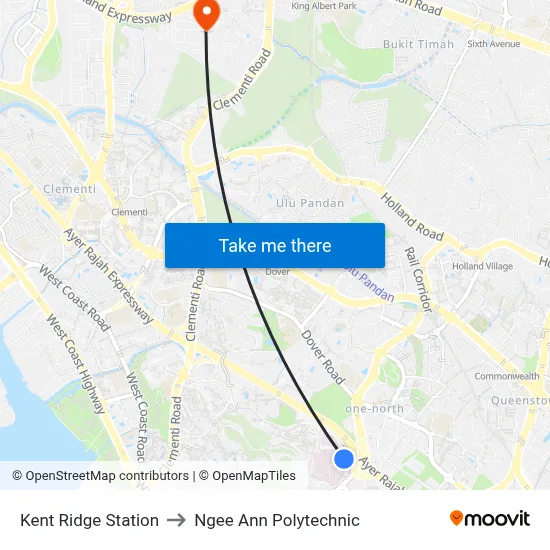 Kent Ridge Station to Ngee Ann Polytechnic map