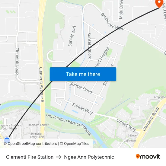 Clementi Fire Station to Ngee Ann Polytechnic map