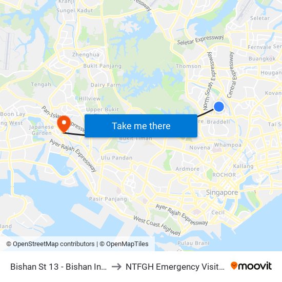 Bishan St 13 - Bishan Int (53009) to NTFGH Emergency Visitor Lounge map