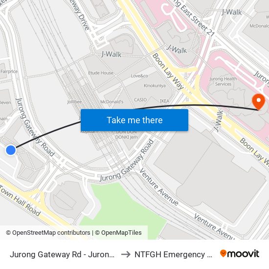 Jurong Gateway Rd - Jurong East Int (28009) to NTFGH Emergency Visitor Lounge map