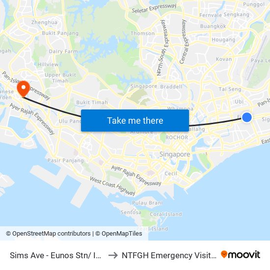 Sims Ave - Eunos Stn/ Int (82061) to NTFGH Emergency Visitor Lounge map