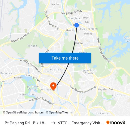 Bt Panjang Rd - Blk 183 (44259) to NTFGH Emergency Visitor Lounge map