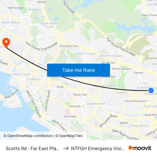 Scotts Rd - Far East Plaza (09219) to NTFGH Emergency Visitor Lounge map