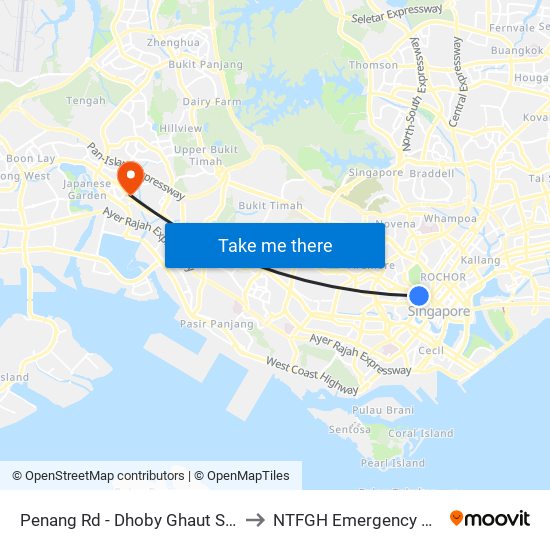 Penang Rd - Dhoby Ghaut Stn Exit B (08031) to NTFGH Emergency Visitor Lounge map