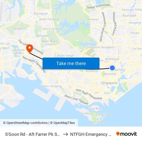 S'Goon Rd - Aft Farrer Pk Stn Exit G (07211) to NTFGH Emergency Visitor Lounge map