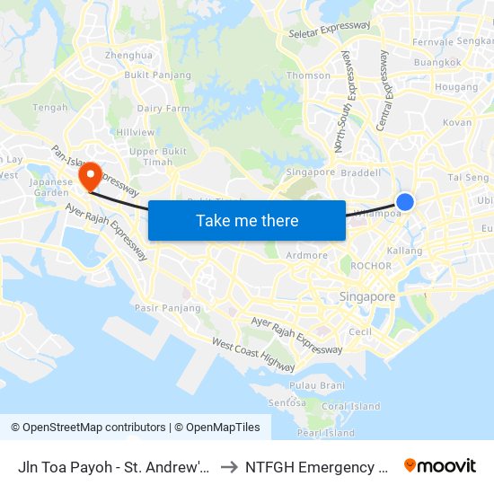 Jln Toa Payoh - St. Andrew's Village (60081) to NTFGH Emergency Visitor Lounge map