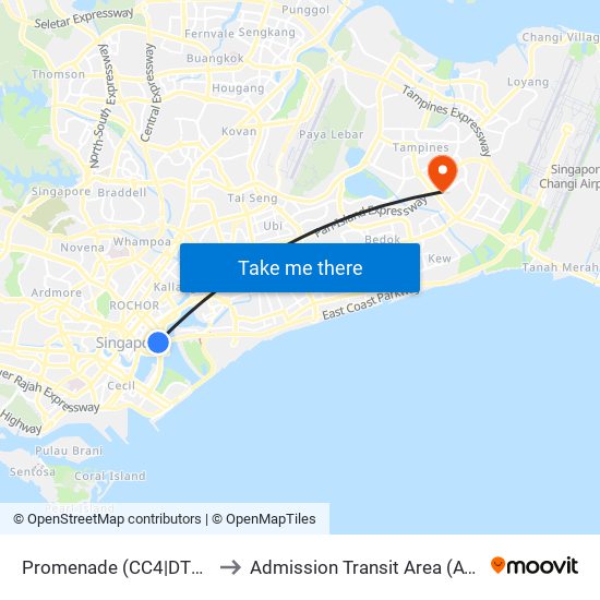 Promenade (CC4|DT15) to Admission Transit Area (ATA) map