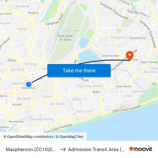 Macpherson (CC10|DT26) to Admission Transit Area (ATA) map