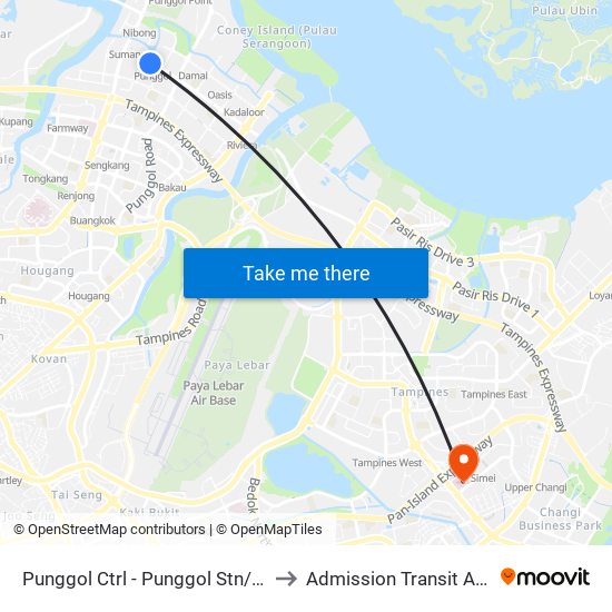 Punggol Ctrl - Punggol Stn/Int (65259) to Admission Transit Area (ATA) map