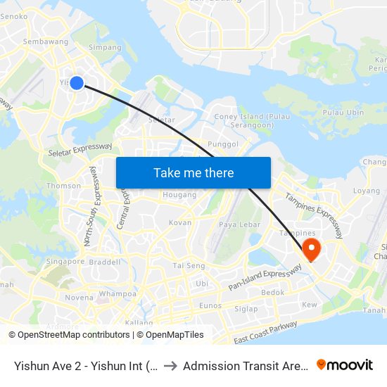 Yishun Ave 2 - Yishun Int (59009) to Admission Transit Area (ATA) map