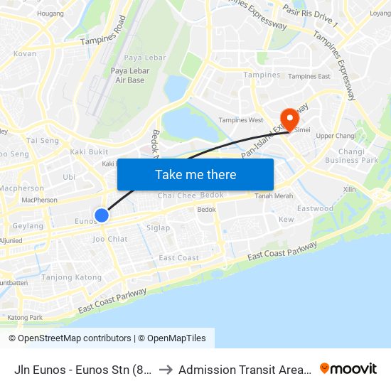 Jln Eunos - Eunos Stn (83101) to Admission Transit Area (ATA) map