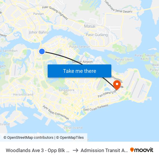 Woodlands Ave 3 - Opp Blk 402 (46499) to Admission Transit Area (ATA) map