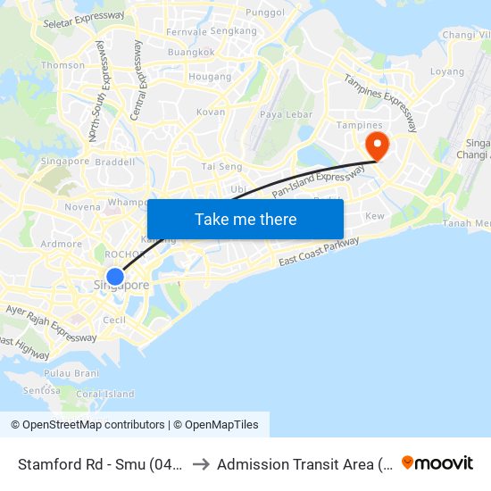 Stamford Rd - Smu (04121) to Admission Transit Area (ATA) map