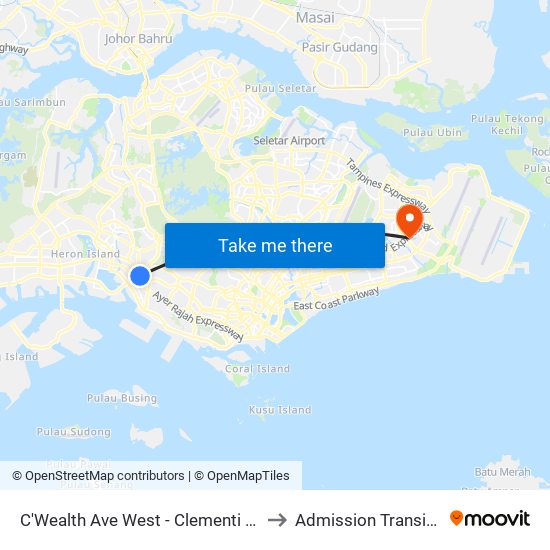 C'Wealth Ave West - Clementi Stn Exit A (17171) to Admission Transit Area (ATA) map