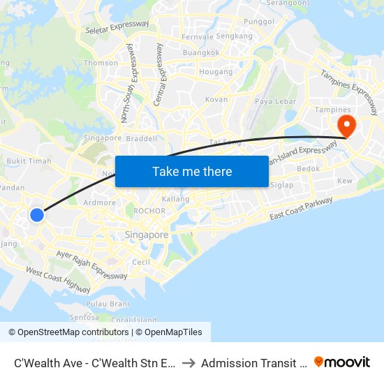 C'Wealth Ave - C'Wealth Stn Exit B/C (11169) to Admission Transit Area (ATA) map