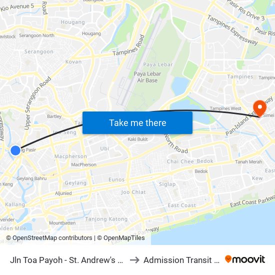 Jln Toa Payoh - St. Andrew's Village (60081) to Admission Transit Area (ATA) map