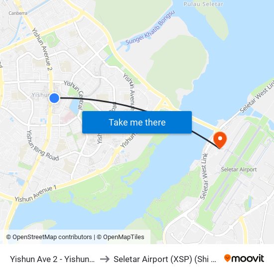 Yishun Ave 2 - Yishun Int (59009) to Seletar Airport (XSP) (Shi Li Da Ji Chang) map