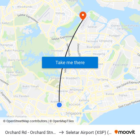 Orchard Rd - Orchard Stn/Tang Plaza (09047) to Seletar Airport (XSP) (Shi Li Da Ji Chang) map