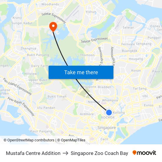 Mustafa Centre Addition to Singapore Zoo Coach Bay map