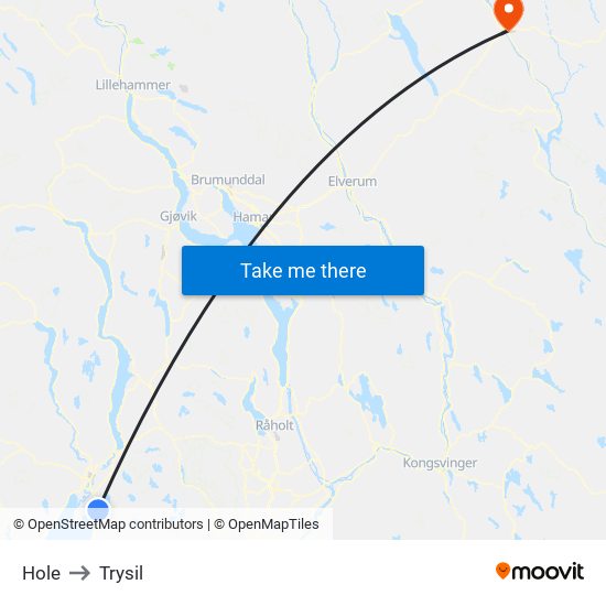 Hole to Trysil map