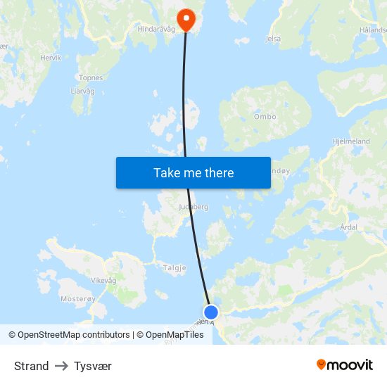 Strand to Tysvær map