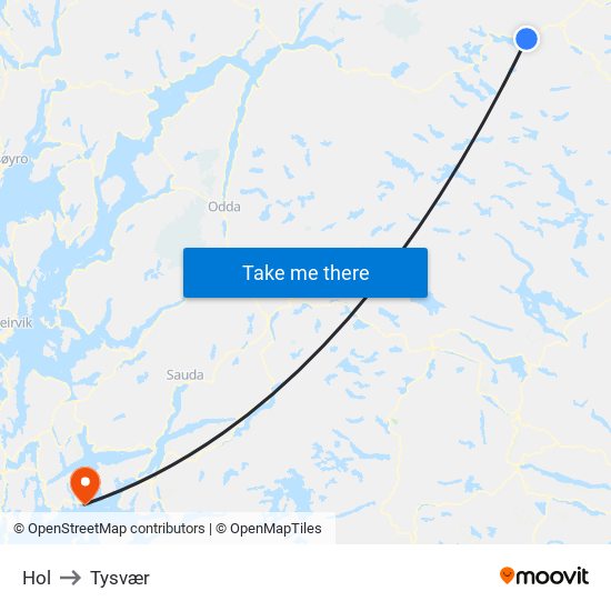 Hol to Tysvær map