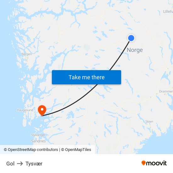 Gol to Tysvær map