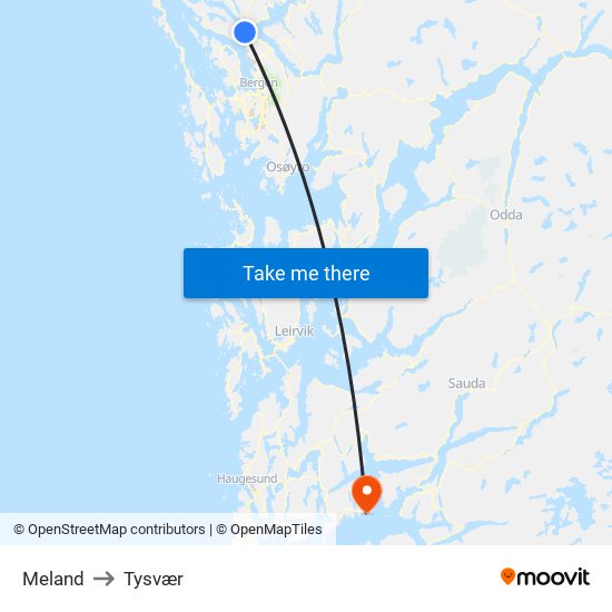 Meland to Tysvær map