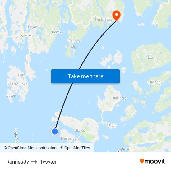 Rennesøy to Tysvær map