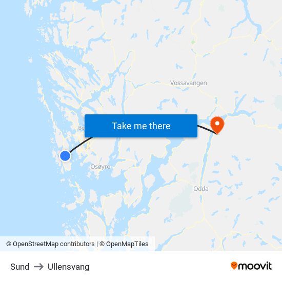 Sund to Ullensvang map