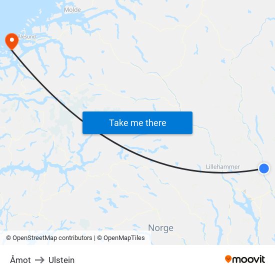 Åmot to Ulstein map